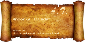 Andorka Tivadar névjegykártya